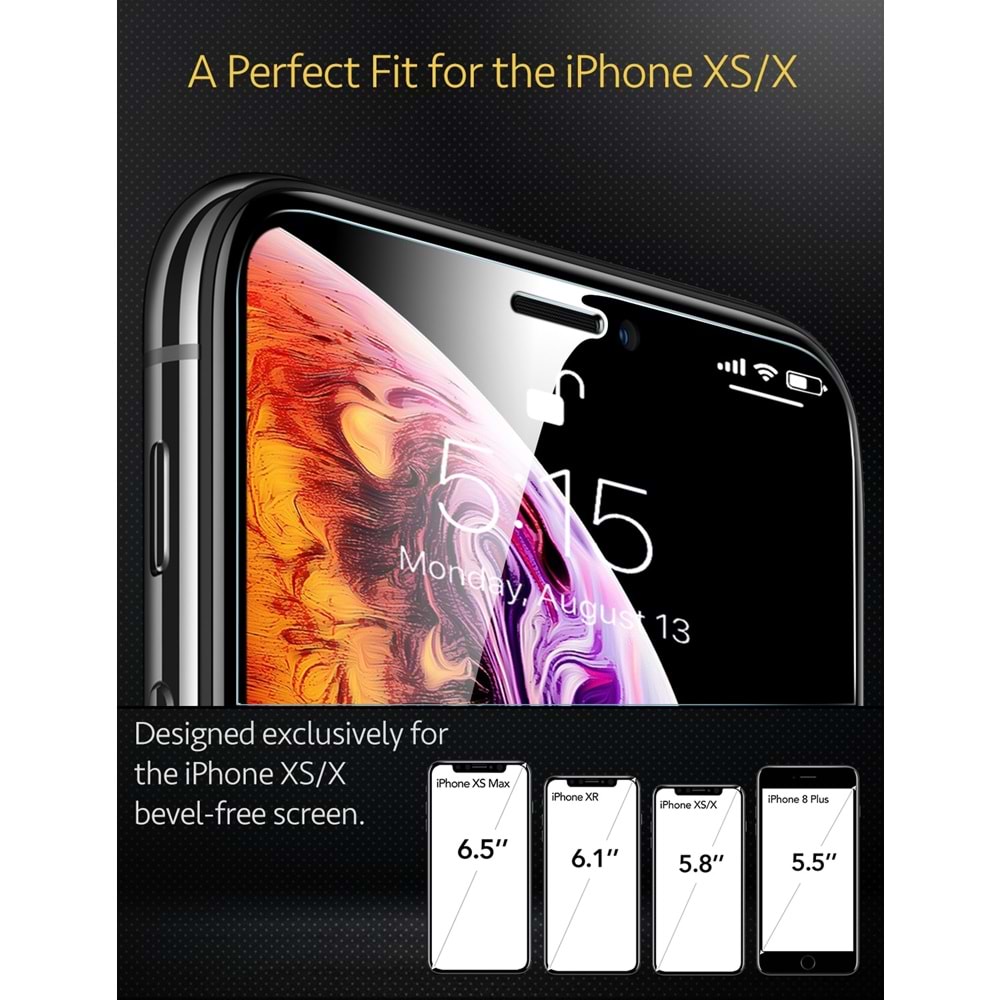 ESR iPhone 11 Pro, XS,X Cam Ekran Koruyucu, Glass Film 2 Adet