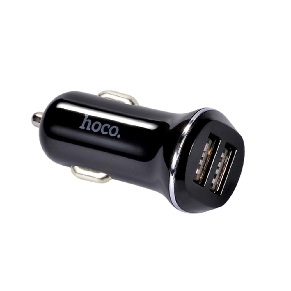 Hoco Z1 Çift USB 2.1 A Hızlı Araç Şarj Başlığı Siyah