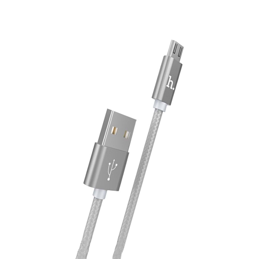 Hoco X2 Micro USB Veri Aktarım ve Hızlı Şarj Kablosu 1M Gümüş