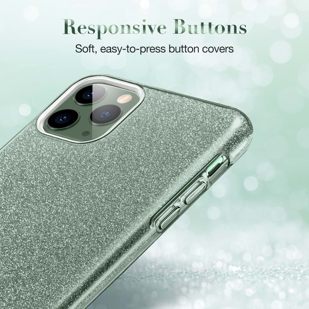 ESR iPhone 11 Pro Max Kılıf, Makeup Glitter,Pine Green