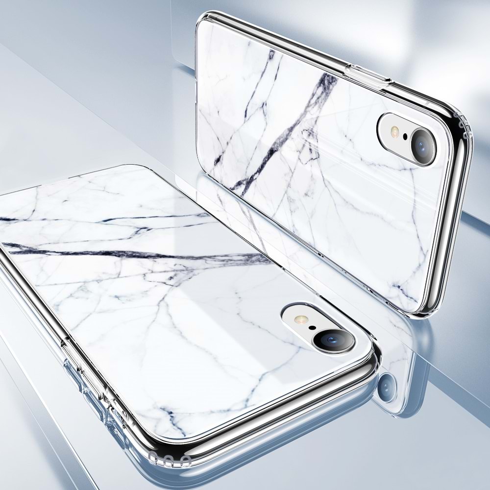 ESR iPhone XR Kılıf,Mimic Marble,White