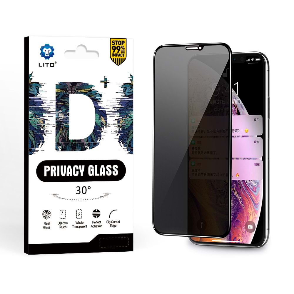 LİTO D+ iPhone 12 Pro Max 6.7 Privacy Ekran Koruyucu