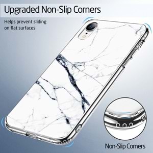 ESR iPhone XR Kılıf, Marble Glass,White