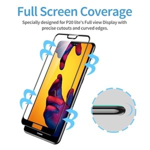 ESR Huawei P20 Lite Cam Ekran Koruyucu, Fullcover Glass Film 2 Adet
