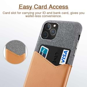 ESR iPhone 11 Pro Kılıf, Metro Wallet,Gray Brown
