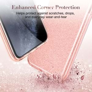 ESR iPhone 11 Pro Max Kılıf,Makeup Glitter,Coral