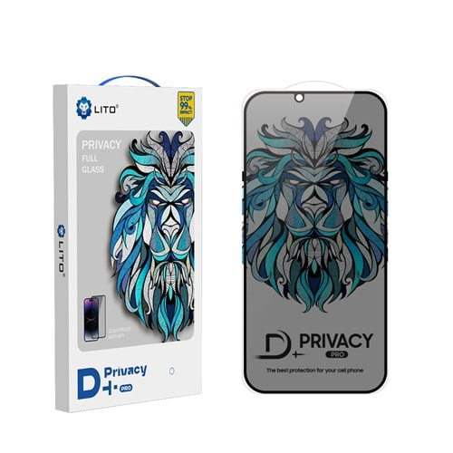 LİTO D+ PRO iPhone 14 Pro Privacy Toz Filtreli Ekran Koruyucu